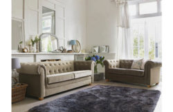Heart of House Chesterfield Regular Fabric Sofa - Mink